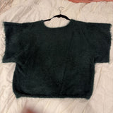 Short Sleeve Eyelash Knit Crop Sweater