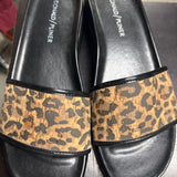 Donald Pliner Leopard Print Slide Sandals
