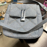 Denim Crossbody Bag with Metallic Closure