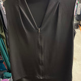 Black Zip-Up Tank Top