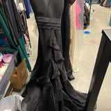 Elegant Black Ruffled Formal Dress