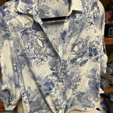 Joy Joy Floral Print Tie Front Top