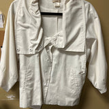 White Cropped Jacket with Shawl Collar