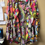 Colorful Floral Print Trench Coat