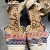 Edelman Multi-Color Striped Espadrille Sandals