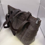 Brown Woven Handbag
