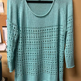 Light Blue Knitted Pullover Sweater