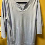 L.L. Bean Women's Light Blue V-Neck Long Sleeve Top