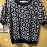 LOFT Floral Pattern Navy Sweater