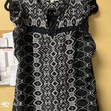 LOFT Black and White Patterned Top