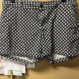 Women's Black and White Geometric Print Shorts