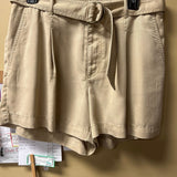 Beige Casual Shorts with Belt