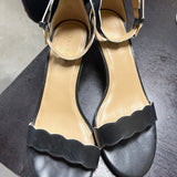 Talbots Black Scalloped Strap Sandals