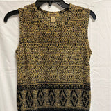 Sleeveless Black and Gold Sweater Top