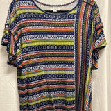 Colorful Striped Short Sleeve Top