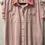 Gabi Pink and Floral Striped Shirt