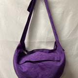 Purple Suede Shoulder Bag