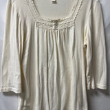 Women's Cream Long Sleeve Top with Lace Detail