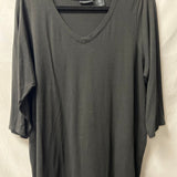 Black V-Neck Long Sleeve Top