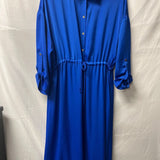 Zara Midi Blue Button-Up Dress L