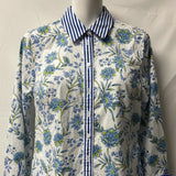 Talbots Floral Striped Collar Small Petite