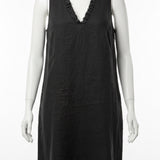 Tommy Bahama Black Sleeveless Dress with Ruffled Neckline