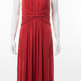 Max Studio Red Knit Maxi Dress with Braided Design