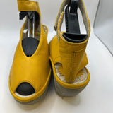 Fly London Yellow Open-Toe Heeled Sandals