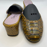 Taryn Rose Yellow Faux Crocodile Mules