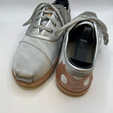 Toms Silver Lace-Up Shoes with Polka Dot Design
