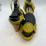 Jack Rogers Yellow and Black Wedged Sandals