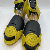 Jack Rogers Yellow and Black Wedged Sandals