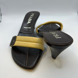 Prada Yellow and Black Heeled Sandals
