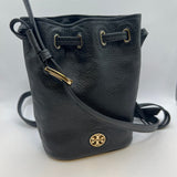 Tory Burch Black Leather Bucket Bag