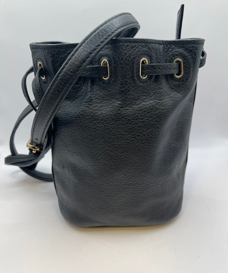 Tory Burch Black Leather Bucket Bag
