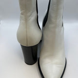 Gianvito Rossi White and Black Pointed Toe Ankle Boots