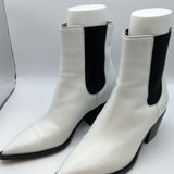 Gianvito Rossi White and Black Pointed Toe Ankle Boots