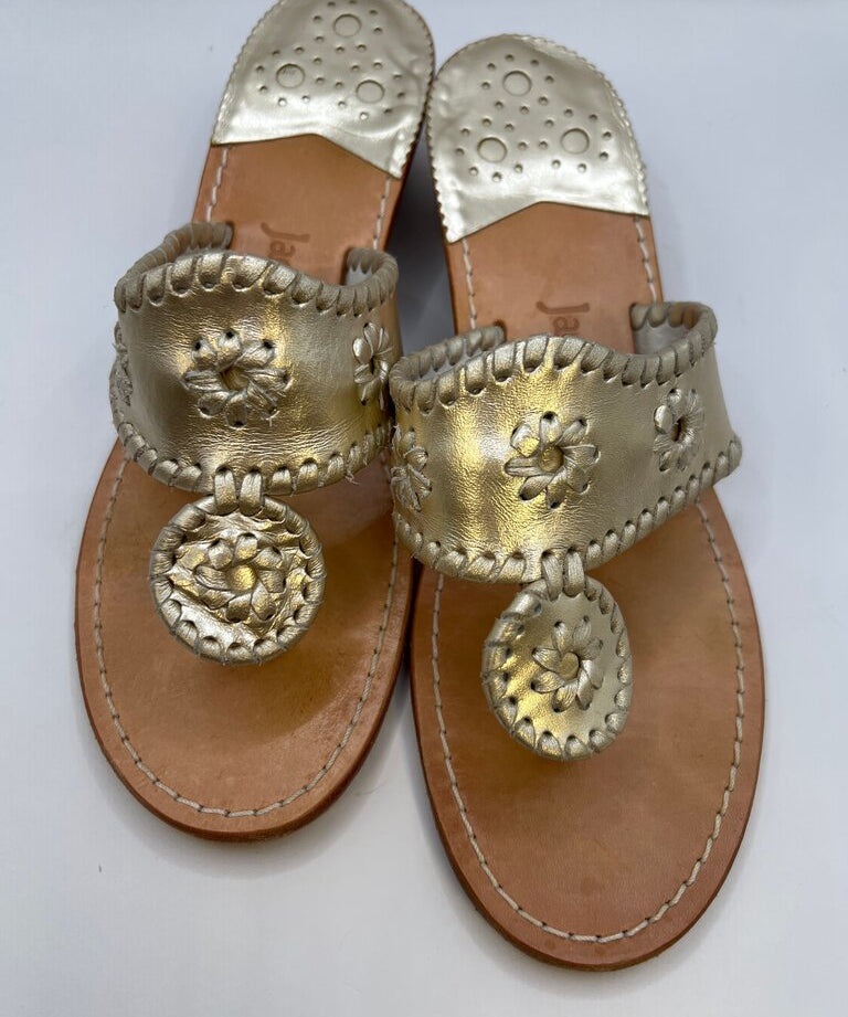 Jack Rogers Women's Gold Flawed Sandals