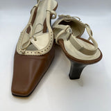 Amafli Brown and Cream Slingback Heels