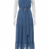 Taylor Blue Polka Dot Maxi Dress