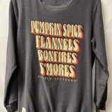 Simply Southern Pumpkin Spice Flannels Bonfires S'mores Sweatshirt
