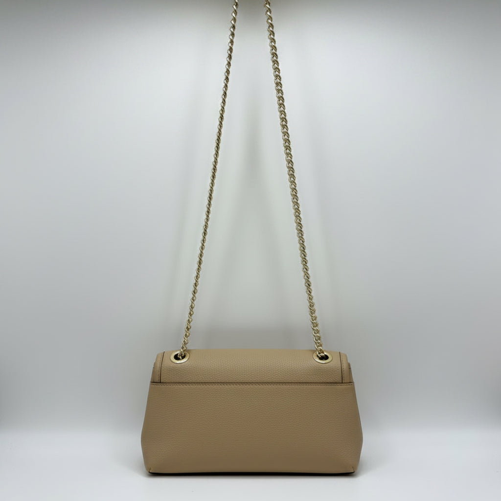 Coach. Beige Chain Strap Handbag