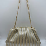 Gold and Silver Striped Evening Handbag