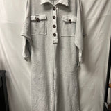 Grey Button-Up Utility Dress