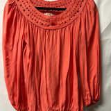 Coral Crochet Detail Top