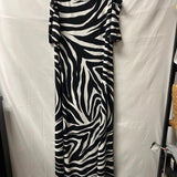 Black and White Zebra Print Maxi Dress