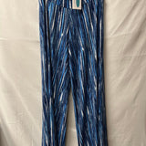 Women's Flowing Blue and White Striped Pants