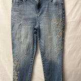 Embroidered Light Wash Jeans