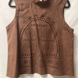 Brown Cut-Out Sleeveless Top