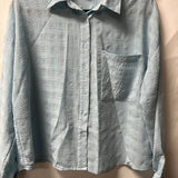 Light Blue Textured Button-Up Shirt